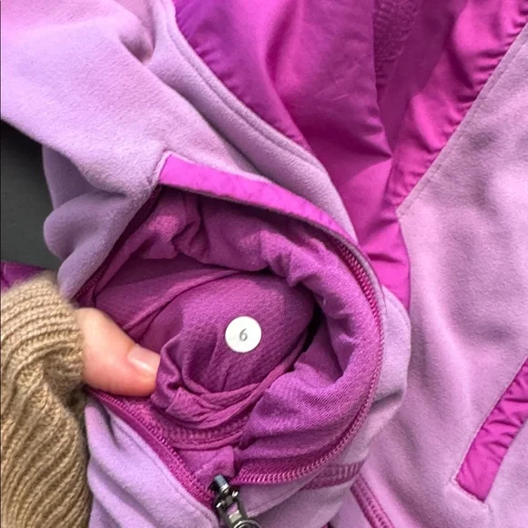 LULULEMON Vintage Purple Pink Zip Up Fleece Jacket 6/S - Picture 4 of 6